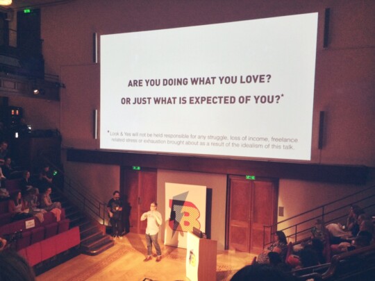 Anthony Burrill on stage at Blogtacular